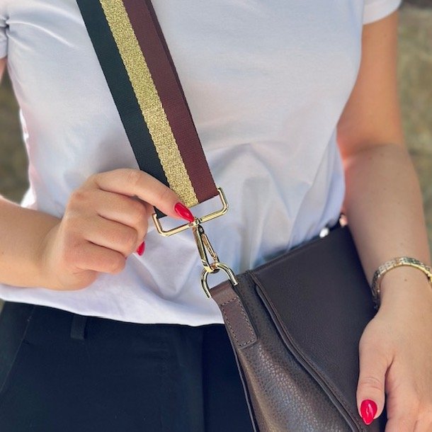 Margit rem brun / guld / sort