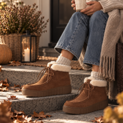 St�vle Teddy med for og sn�rre cognac - str 37-41 ruskind