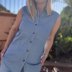 Tencel Karen denim skjorte - korte �rmer