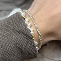 Armbnd Tennis Large 18 CM Forgyldt