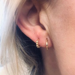 Hoops - multi dots  Forgyldt slv