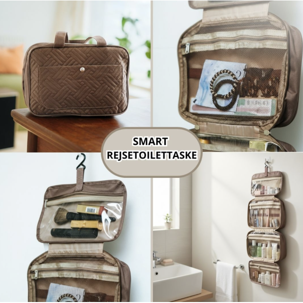 Toilettaske oph�ng brun 