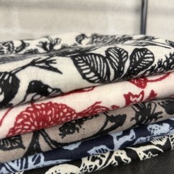 T�rkl�de blomst viskose/uld