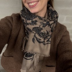 T�rkl�de blomst viskose/uld