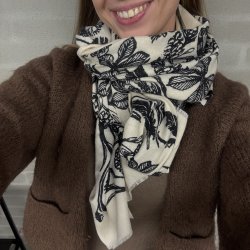 T�rkl�de blomst viskose/uld