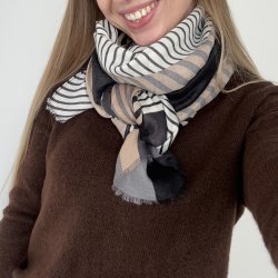 Trklde stripes viskose/bomuld