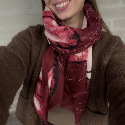 T�rkl�de blomst viskose/bomuld