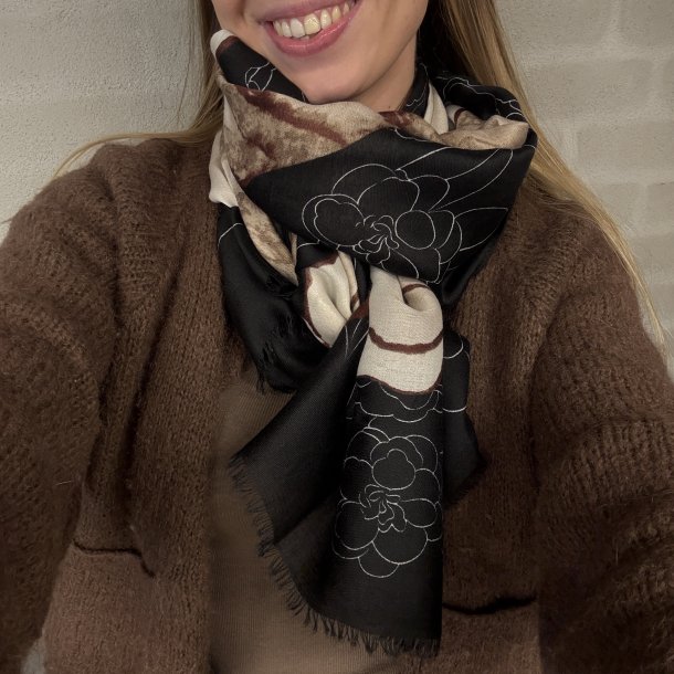 T�rkl�de blomst viskose/bomuld