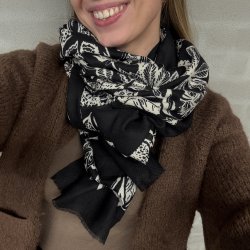 T�rkl�de blomst viskose/uld