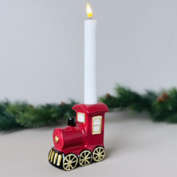 Figur t/kertelys tog og ballon keramik rd