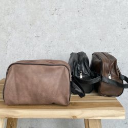 Toilettaske unisex imiteret skind