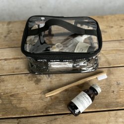 Toilettaske transparent hndbagage