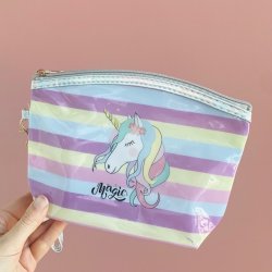 Toilettaske transparent enhjrning