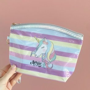 Toilettaske transparent enhjrning