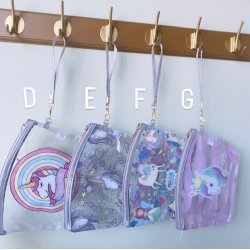 Toilettaske transparent enhjrning