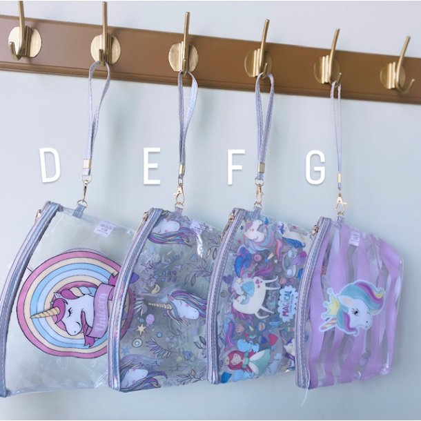 Toilettaske transparent enhjrning