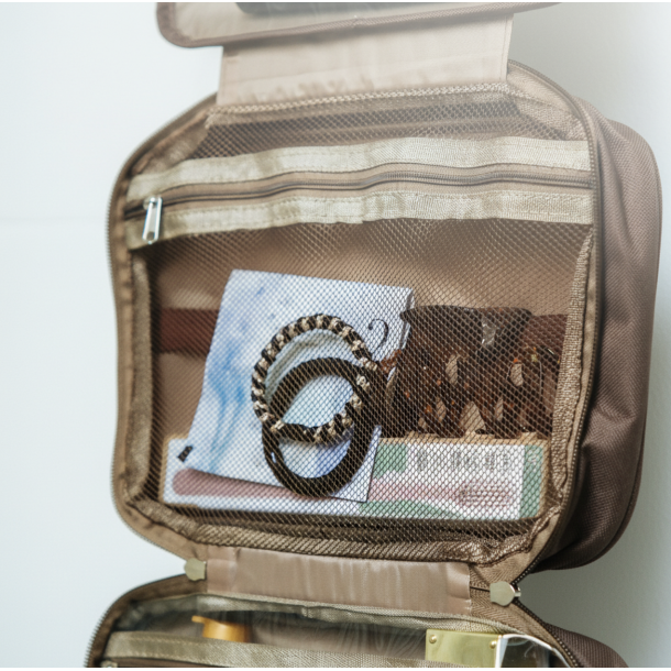 Toilettaske oph�ng brun 