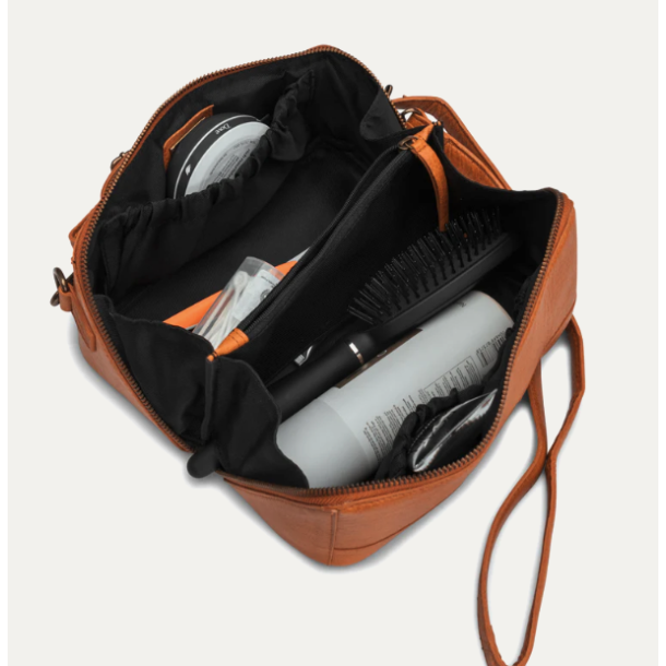 Cleo strikketaske / toilettaske skind