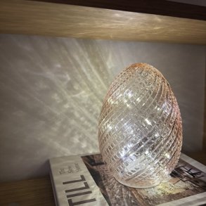 Lampe m. LED rosa Glas