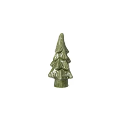 H�ndmalet juletr� i gr�n keramik � 12 cm