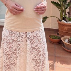 Nederdel transparent med blonde