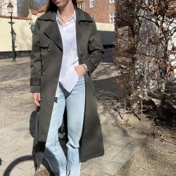 Trenchcoat Karla gr�n Str S-XL