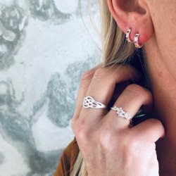 Creol lille slv m. pastel zirkonia 