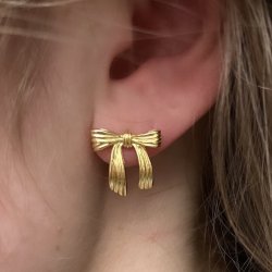 restikker PRETTY BOW  Forgyldt Slv