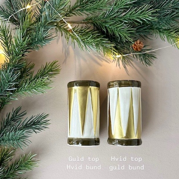 Lysestage/vase tromme D5,5x10cm keramik