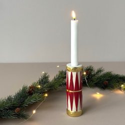 Lysestage/vase tromme D5x16cm keramik 