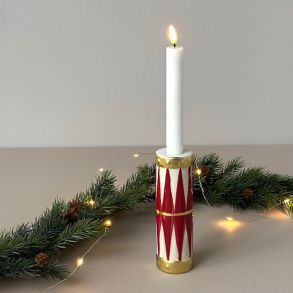 Lysestage/vase tromme D5x16cm keramik 