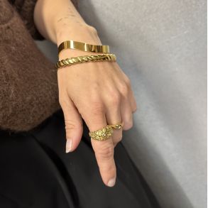 Armring TWIST  Vandfaste 18 karat forgyldt