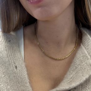 Halskde TWISTED NECK 40+5 cm Vandfaste 18 karat forgyldt