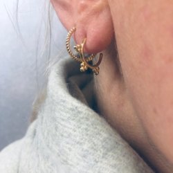 Hoops - twisted Forgyldt slv