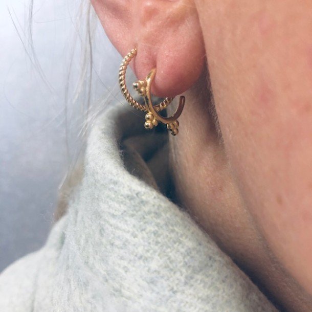 Hoops - twisted Forgyldt slv