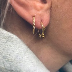 Hoops - twisted Forgyldt slv