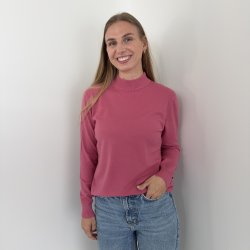 Fintstrikket bluse med turtleneck Str- L-XXL viskose miks