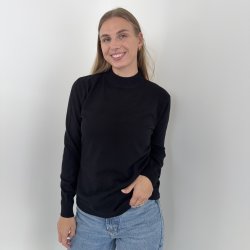 Fintstrikket bluse med turtleneck Str- L-XXL viskose miks
