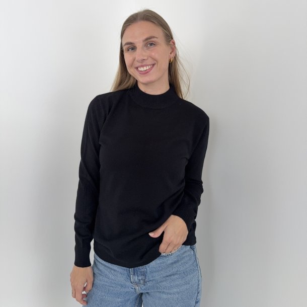 Fintstrikket bluse med turtleneck Str- L-XXL viskose miks