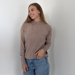 Fintstrikket bluse med turtleneck Str- L-XXL viskose miks