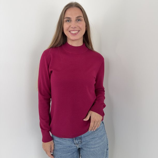Fintstrikket bluse med turtleneck Str- L-XXL viskose miks