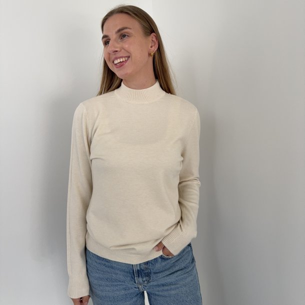 Fintstrikket bluse med turtleneck Str- L-XXL viskose miks