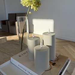 Udend�rs LED bloklys i s�t af 3 m. fjernbetjening