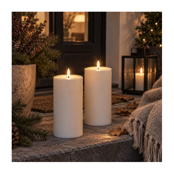 Udend�rs bloklys LED m/timer - s�t med 2 / 20 cm