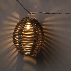 Lysk�de med mini lanterner  LED flet 180 cm