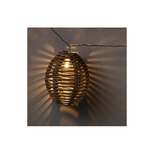 Lysk�de med mini lanterner  LED flet 180 cm