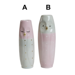 Vase ugle ansigt keramik 