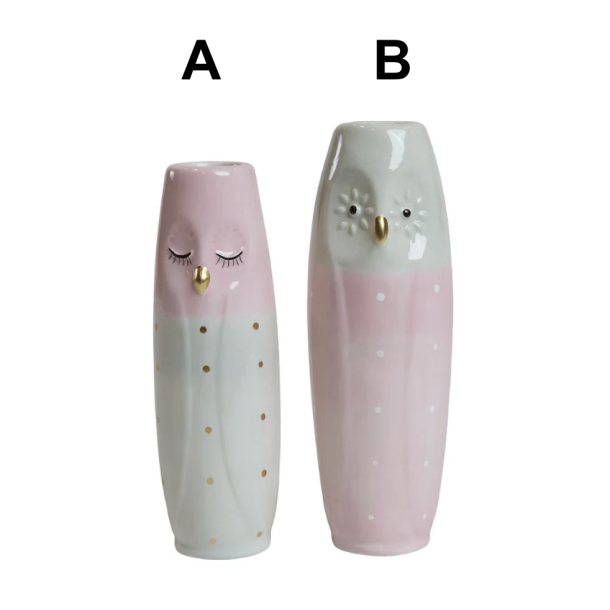 Vase ugle ansigt keramik 