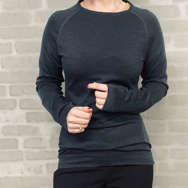 Uld bluse - merino uld str S-XL