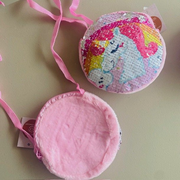 Pige taske med enhjrning plys &amp; pailletter